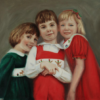 family portrait painting, children oil painting, children oil portraits