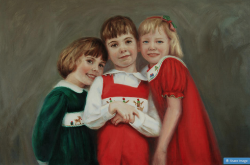 Portrait Artists Sonia Hale, Fine Art Portrait, Group Child Oil Portrait