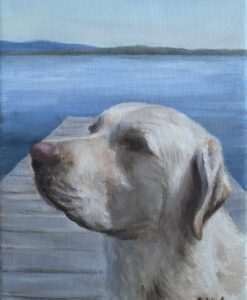 Boston dog portrait, yellow lab oil portrait, dog portrait, oil portrait of dog,