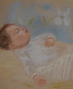 Pastel portrait of baby, Family pastel portraits, pastel portraits of babies, baby pastel portrait